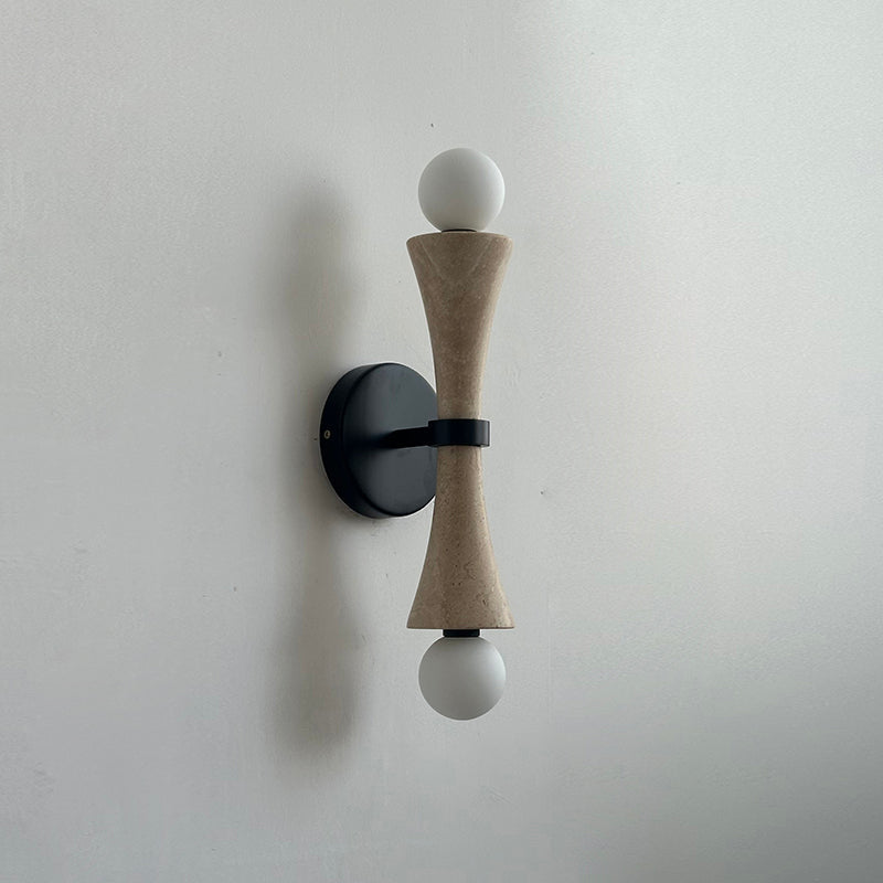 Aura Modern Minimalist Travertine Glass Wall Lamp - Lamp Copper