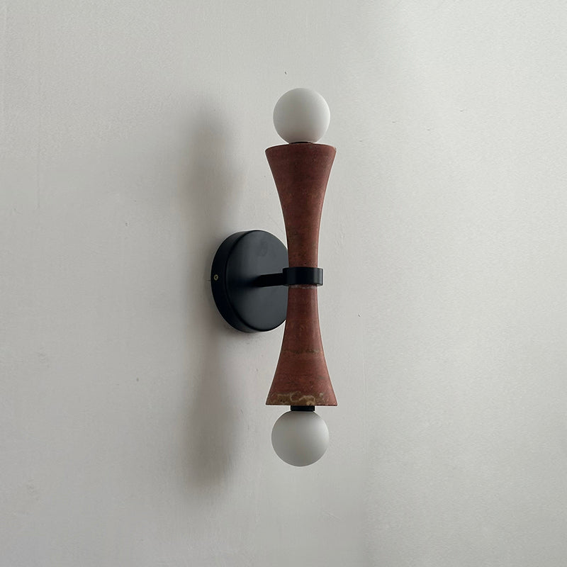 Aura Modern Minimalist Travertine Glass Wall Lamp - Lamp Copper