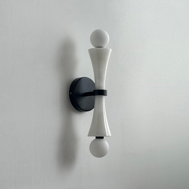 Aura Modern Minimalist Travertine Glass Wall Lamp - Lamp Copper