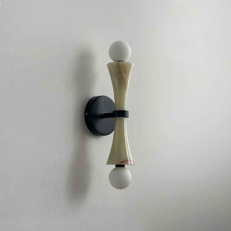 Aura Modern Minimalist Travertine Glass Wall Lamp - Lamp Copper