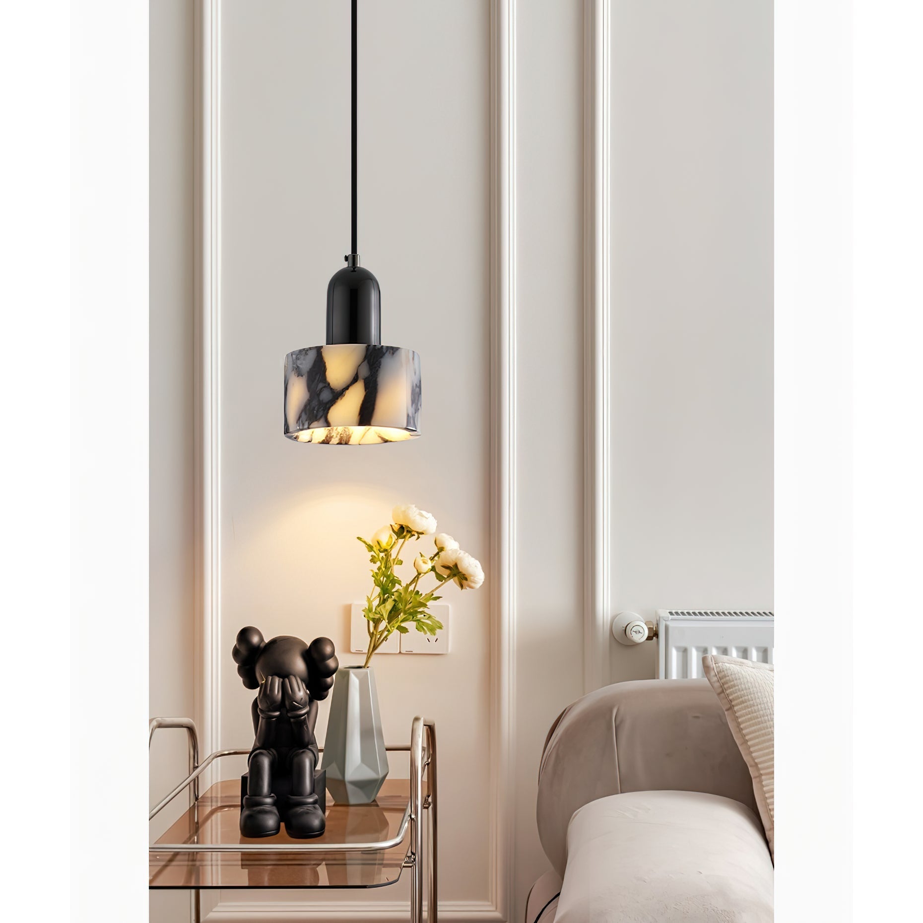Flair Modern Minimalist Marble Metal Pendant Lamp - Lamp Copper