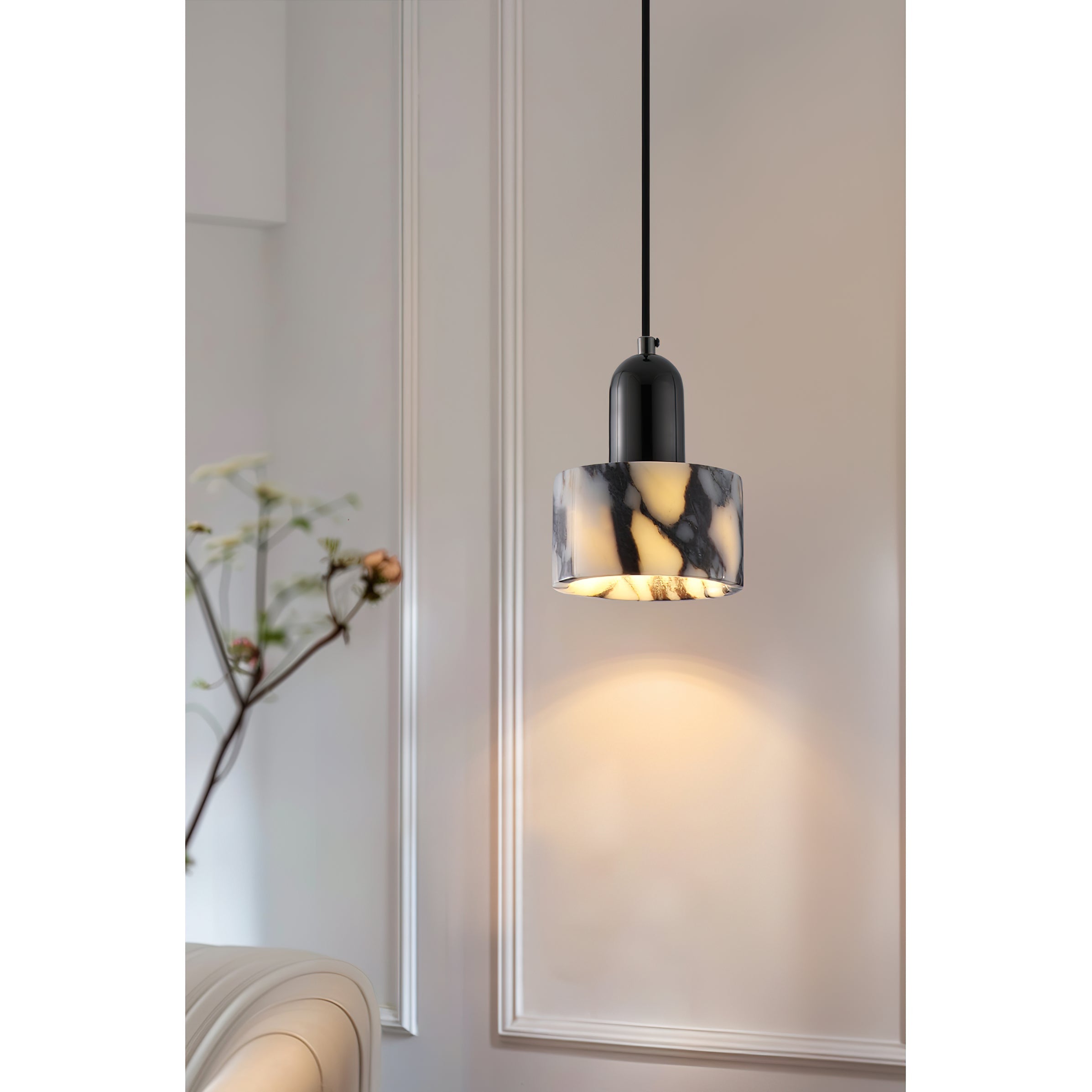Flair Modern Minimalist Marble Metal Pendant Lamp - Lamp Copper