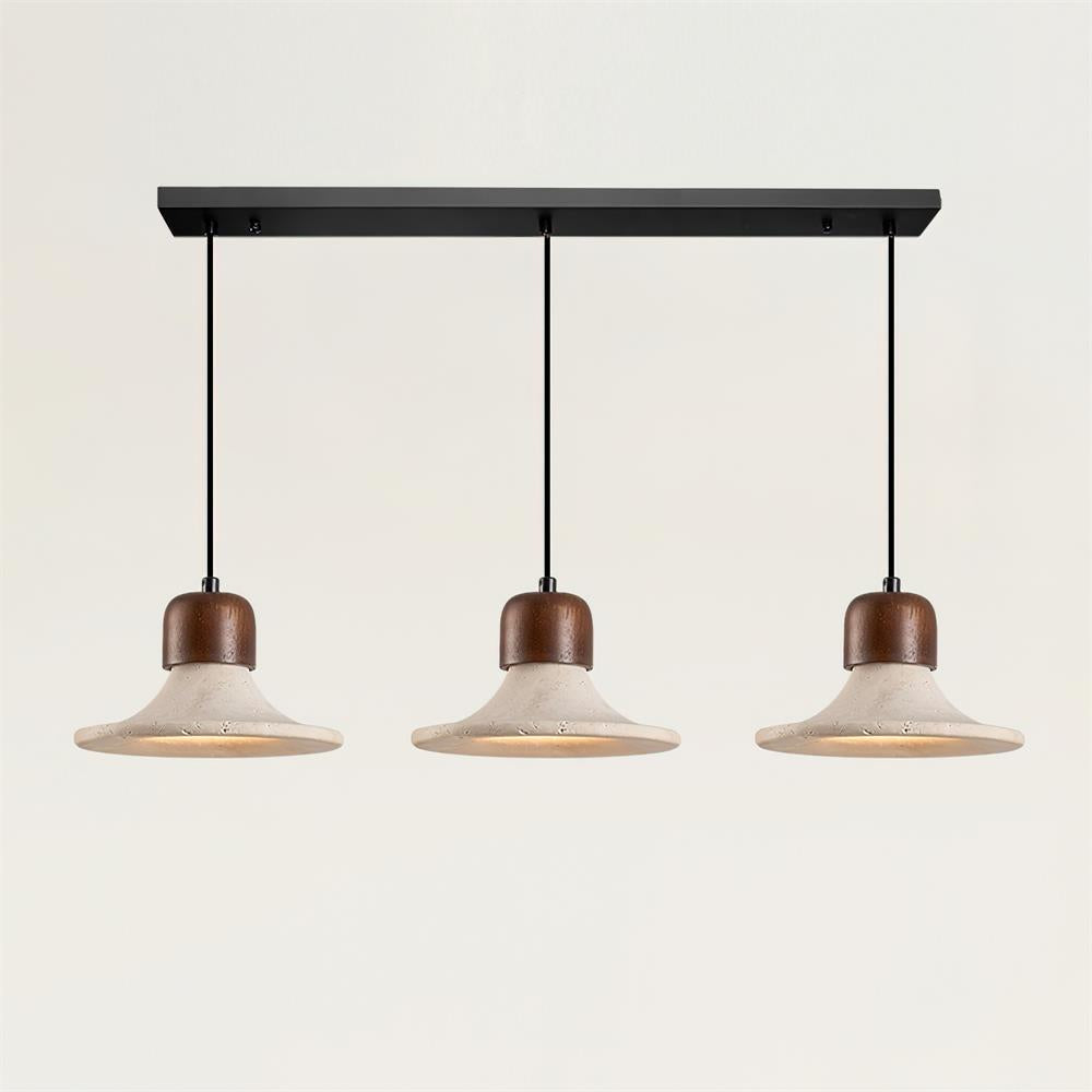 Ritta Pendant Light Trumpet Shape Travertine - Letslighting