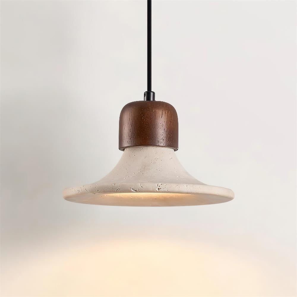 Ritta Pendant Light Trumpet Shape Travertine - Letslighting