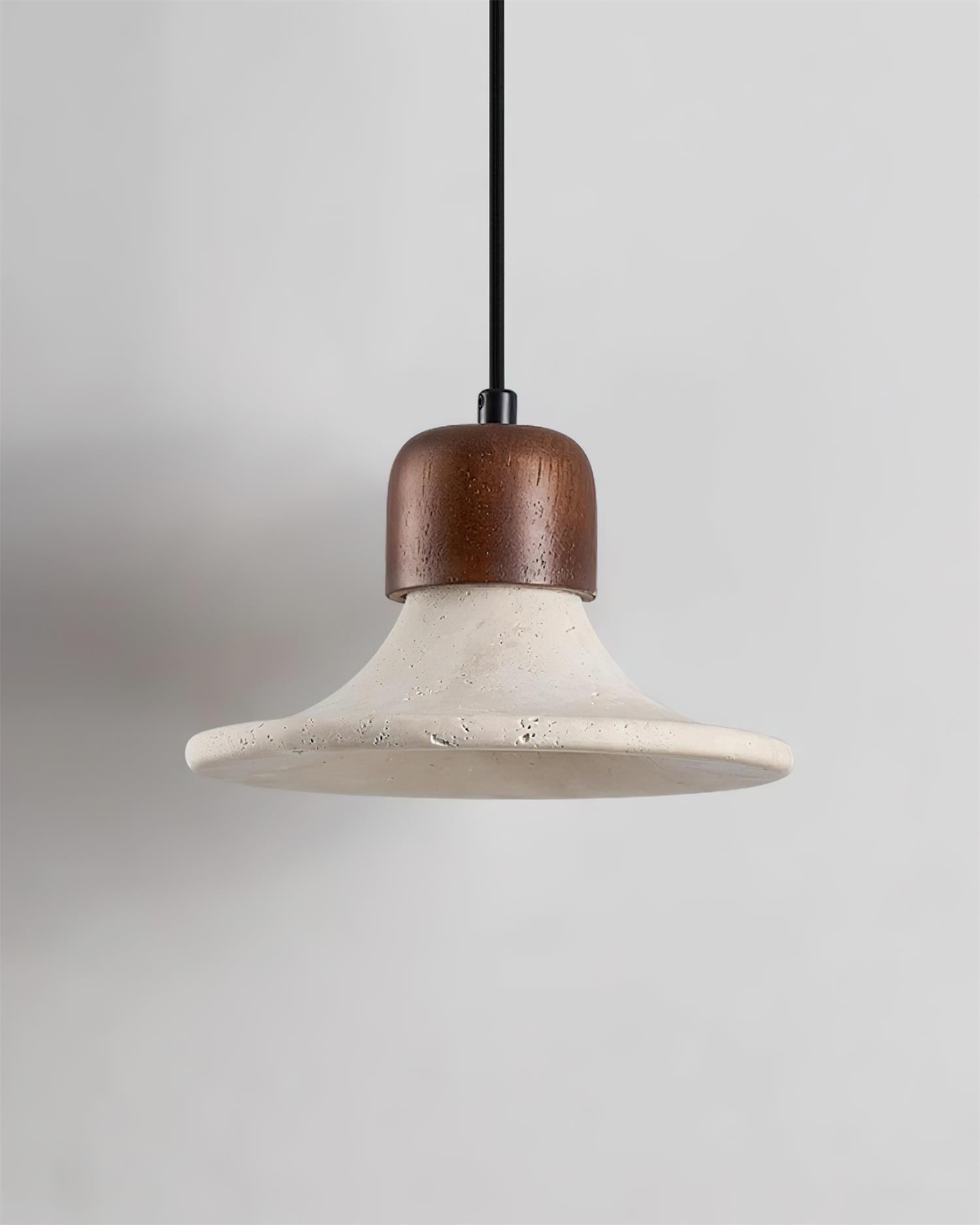 Ritta Pendant Light Trumpet Shape Travertine - Letslighting