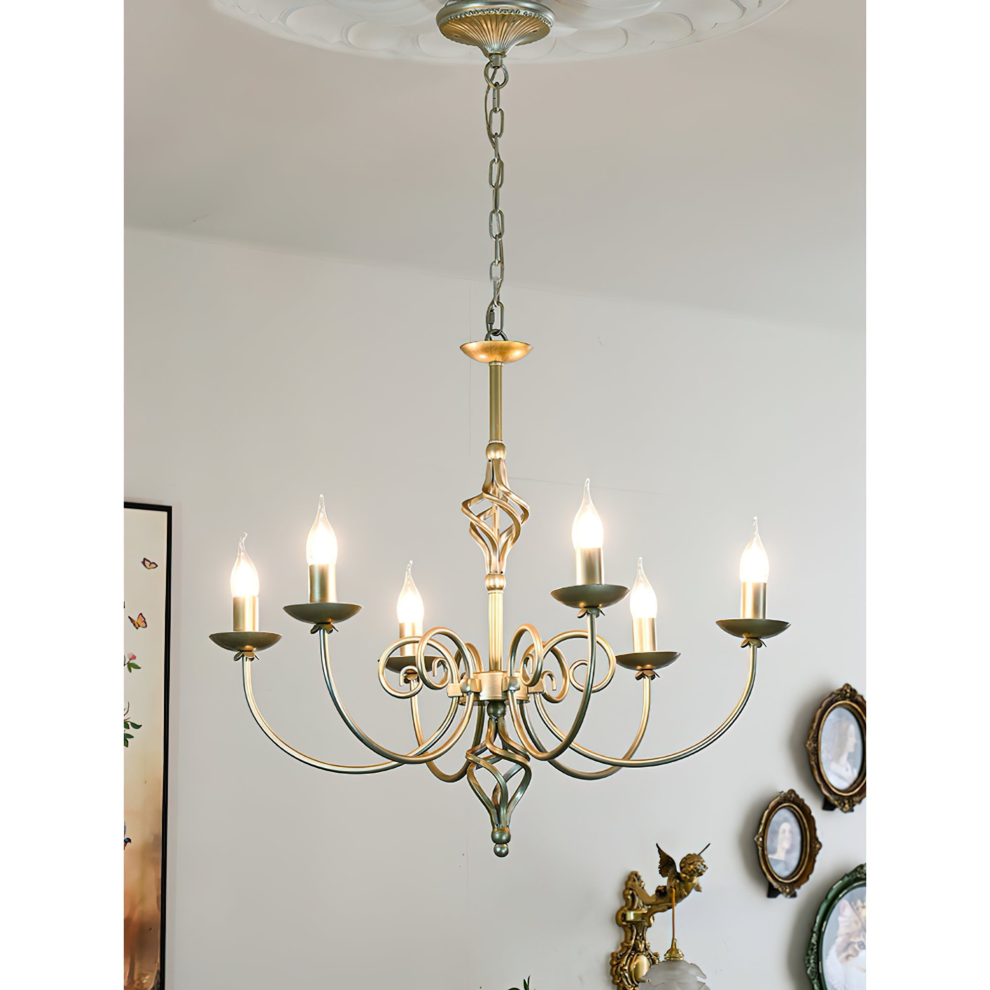 Grace Postmodern Luxury Brass Metal Chandelier - Lamp Copper