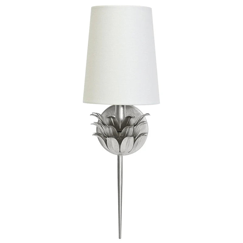 Silva Minimalism Metal Fabric Brass Silver Wall Lamp Dining Room Bedroom