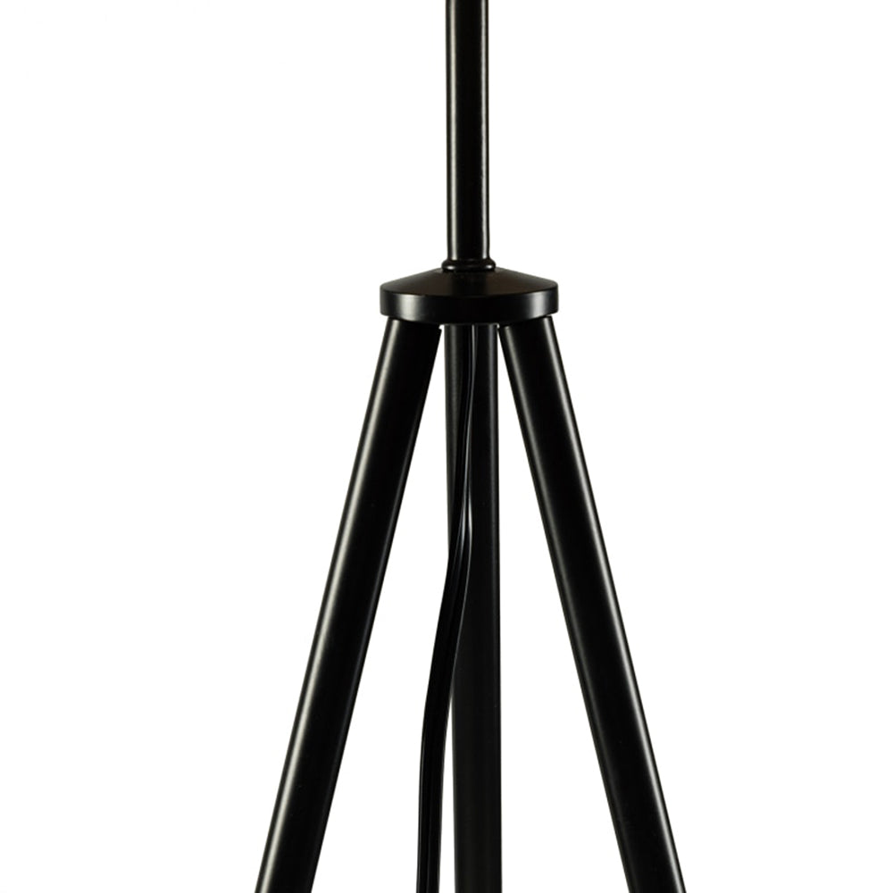 Ritta Lampadaire Trépied Moderne, Métal/Rotin, Bois, Salon