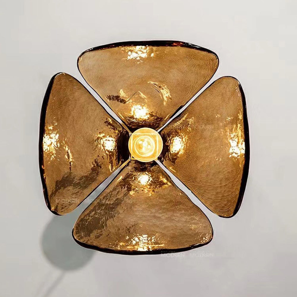 Arisha Suspension Fleur Vintage, Métal/Verre, Marron, Chambre à Coucher/Salon