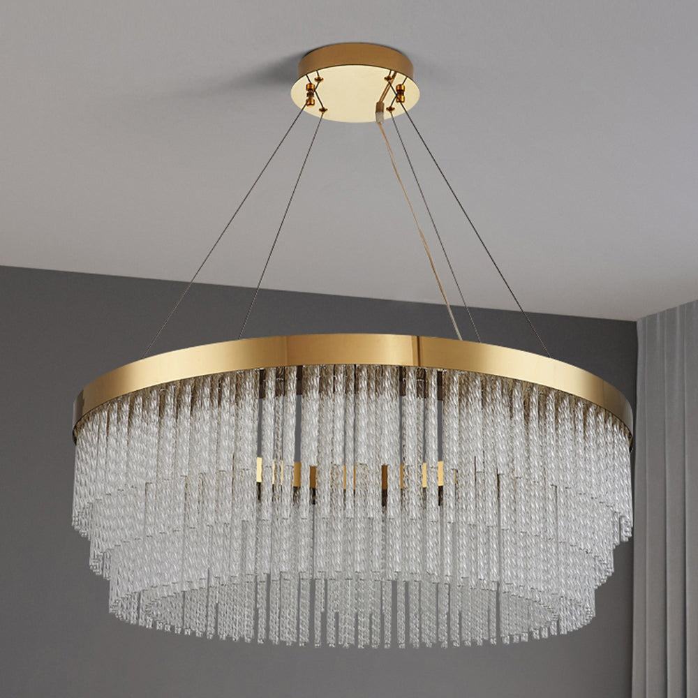 Arisha Suspension Ronde Moderne, Métal, Doré, Salon/Hôtellerie