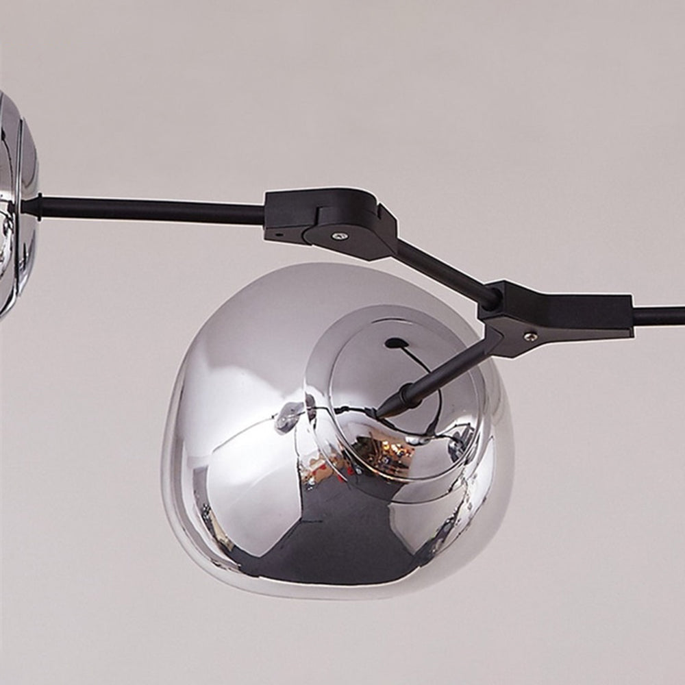 Valentina Suspension Globe Inhabituelle, Métal/Acrylique, Doré Rosé/Or/Chromé, Salon/Salle à Manger