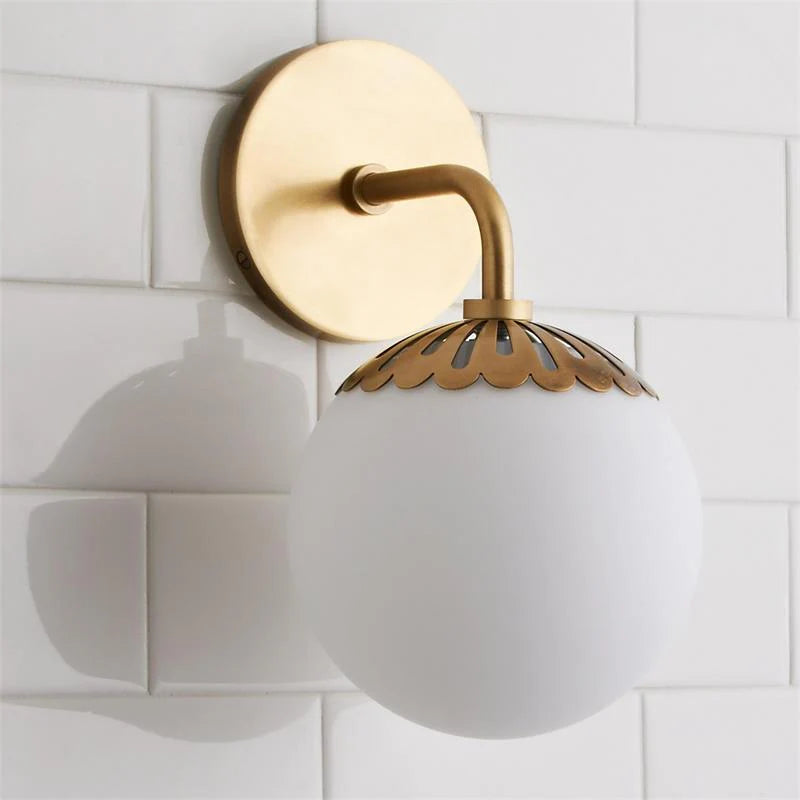 Silva Minimalism Metal Glass Brass Black Nickel Wall Lamp Dining Room Bedroom