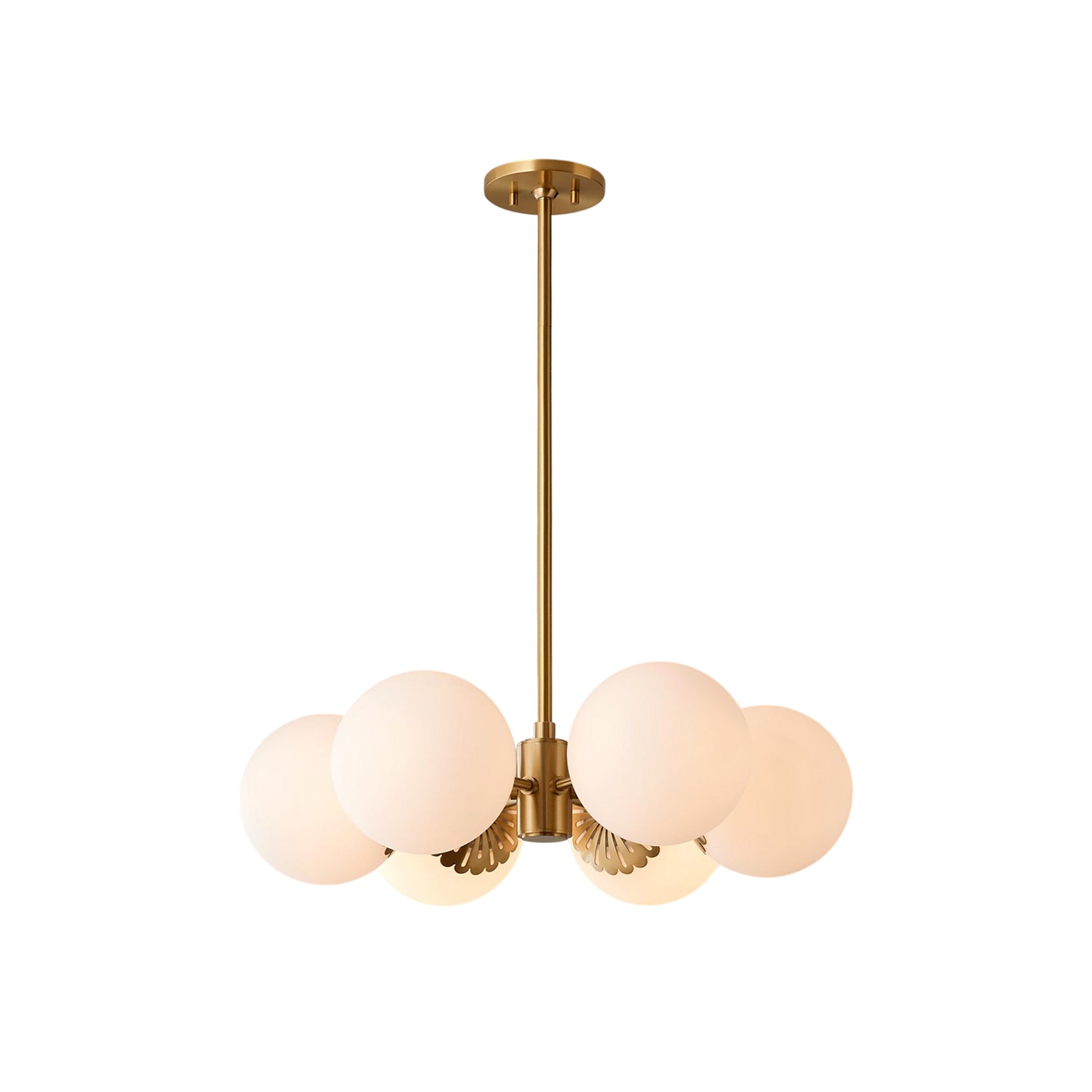 Whisper Modern Minimalist Globe Brass Glass Chandelier - Lamp Copper