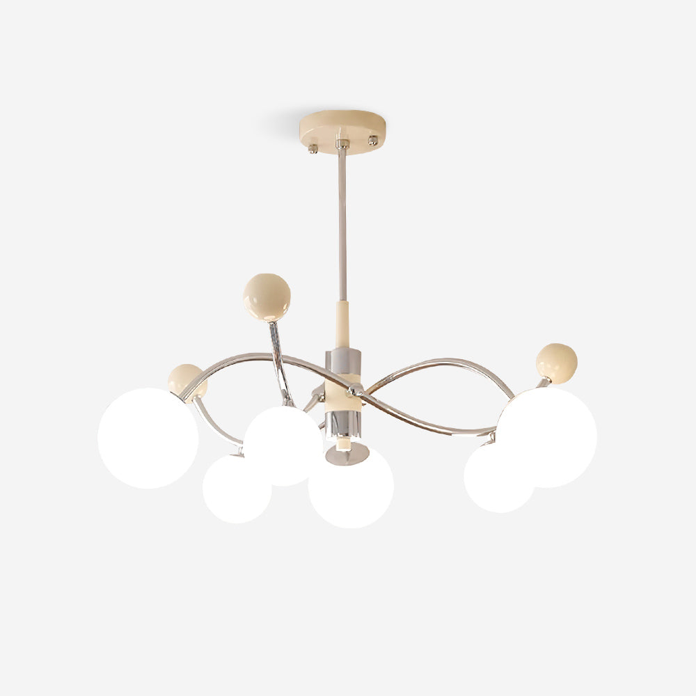Diana Chandelier Frosted Orb Curves - Letslighting