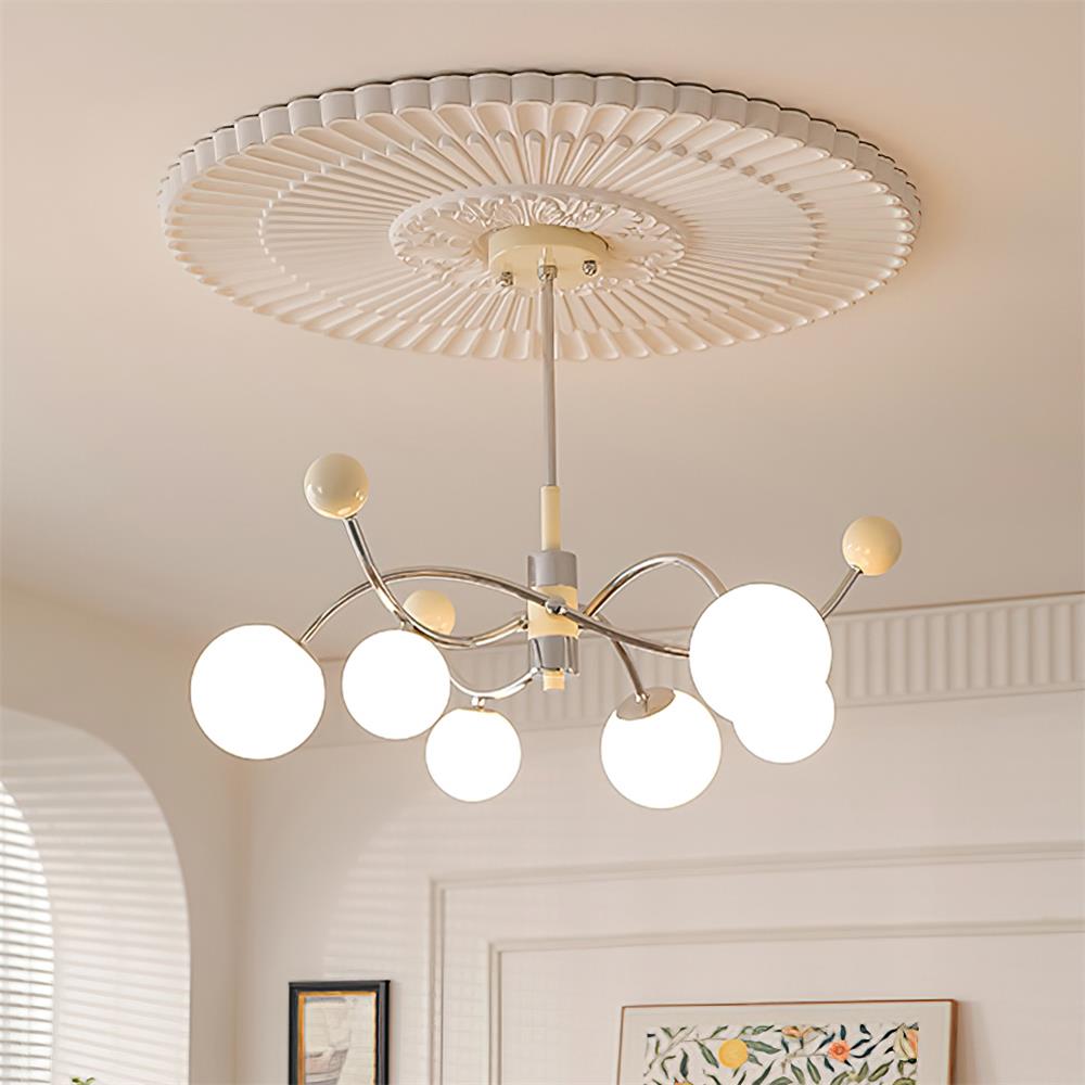 Diana Chandelier Frosted Orb Curves - Letslighting