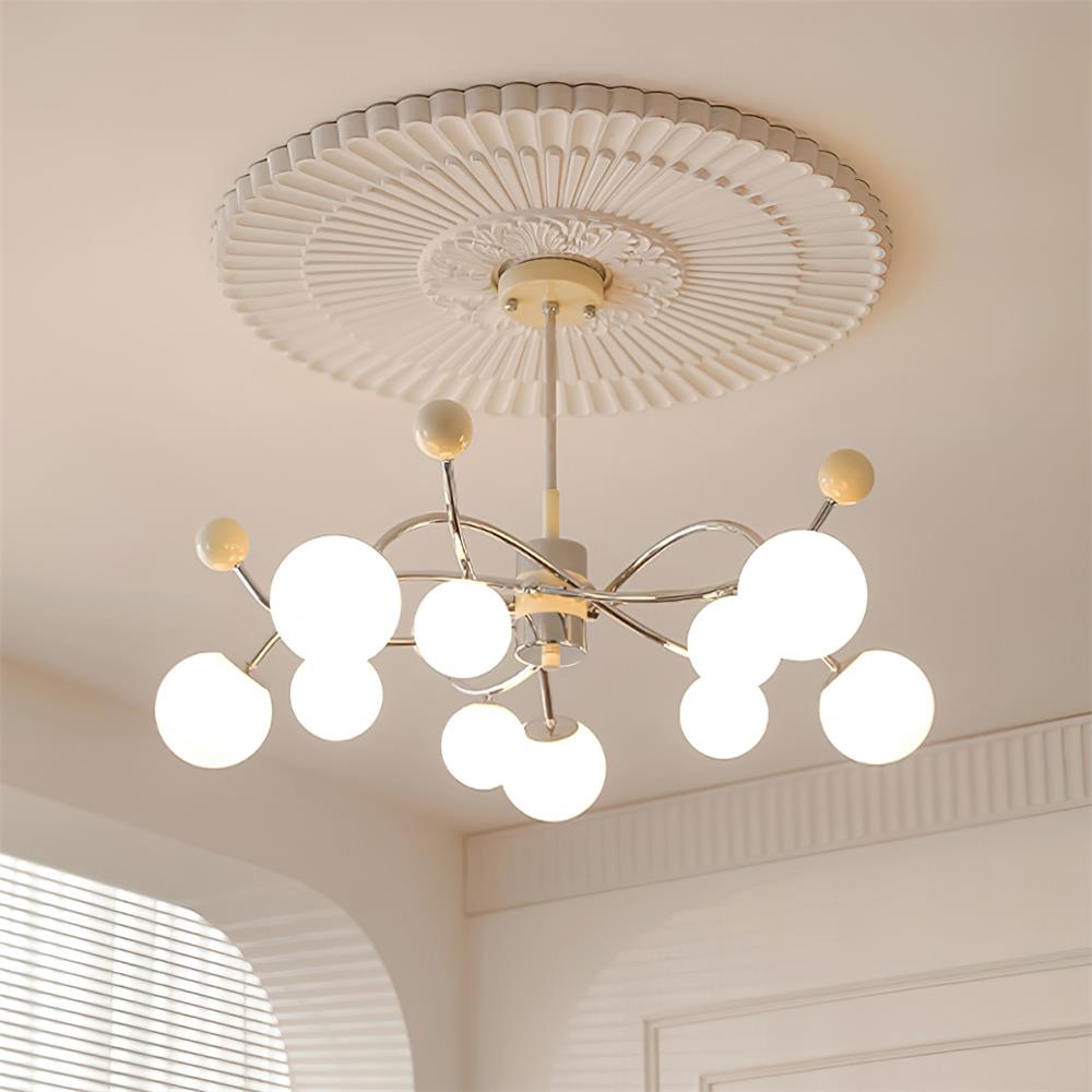 Diana Chandelier Frosted Orb Curves - Letslighting