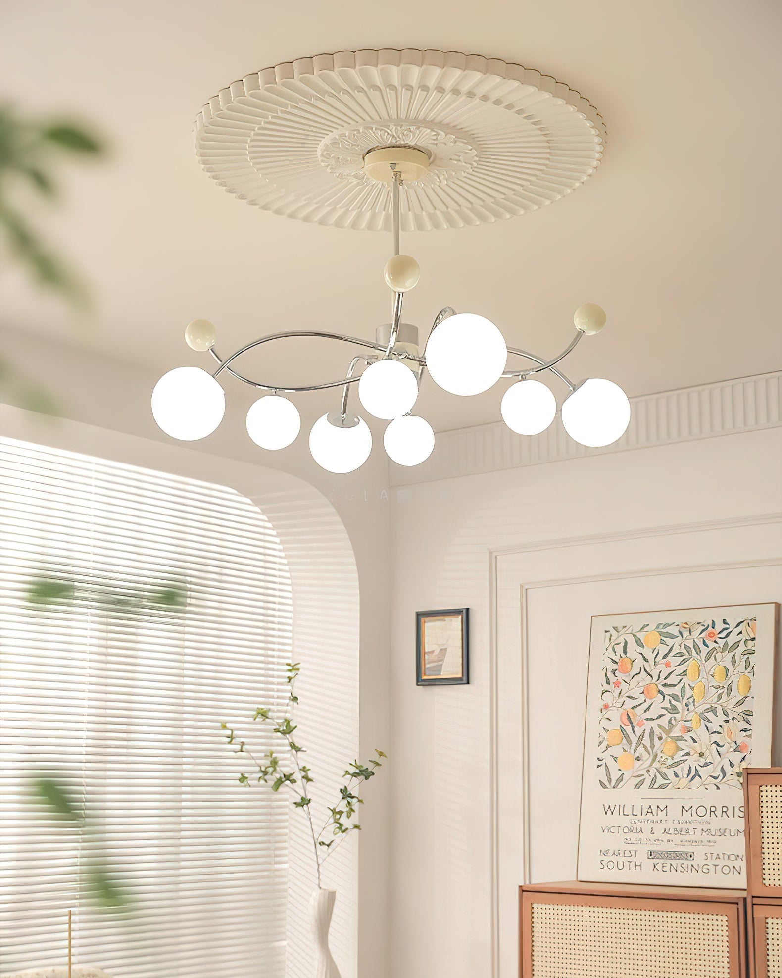 Diana Chandelier Frosted Orb Curves - Letslighting
