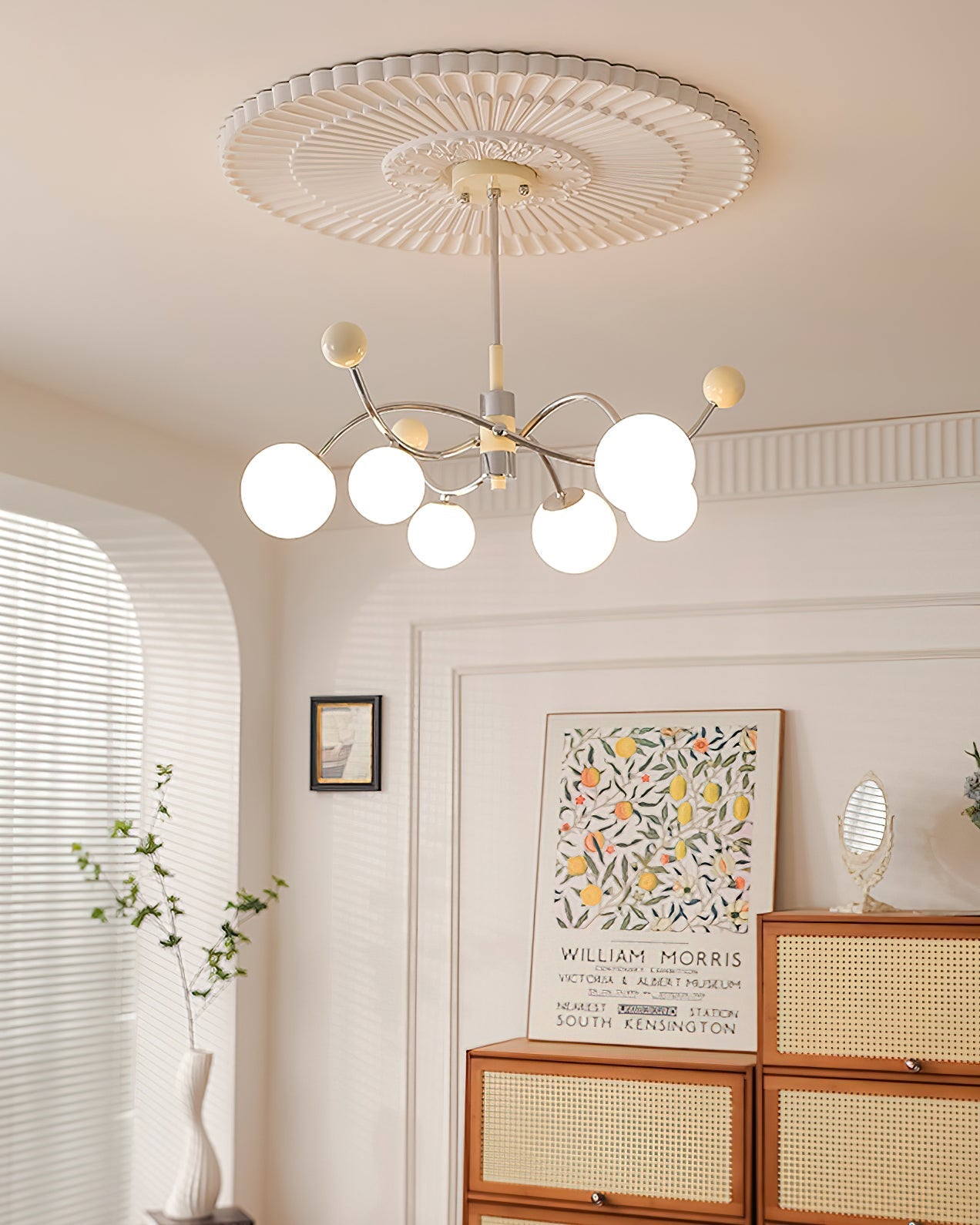 Diana Chandelier Frosted Orb Curves - Letslighting