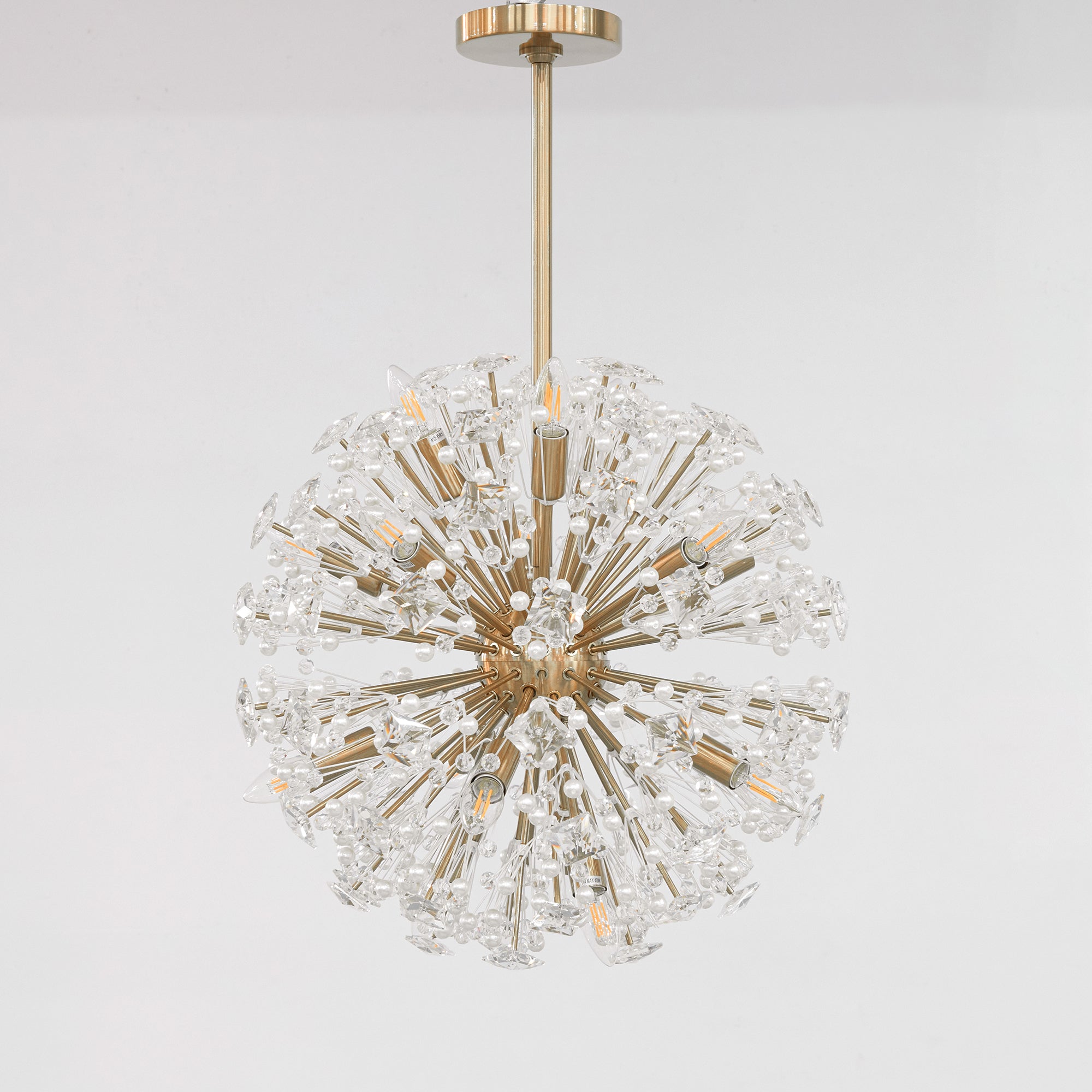 Aurora Chandelier Dickinson Gold Crystal Starburst - Letslighting