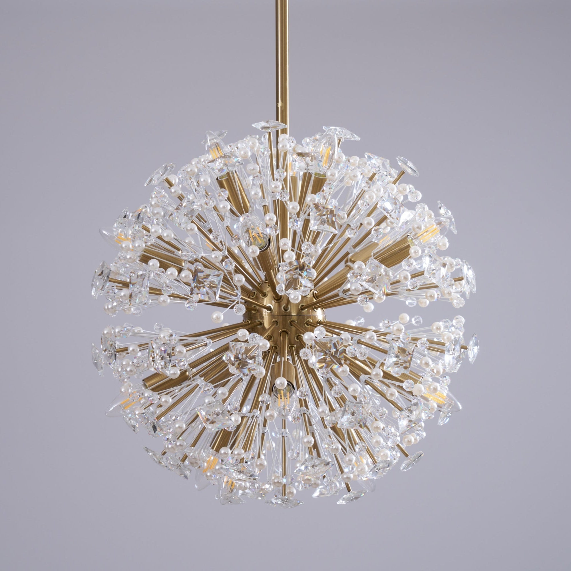 Aurora Chandelier Dickinson Gold Crystal Starburst - Letslighting