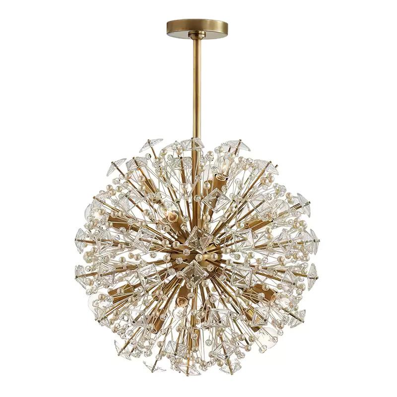 Aurora Chandelier Dickinson Gold Crystal Starburst - Letslighting