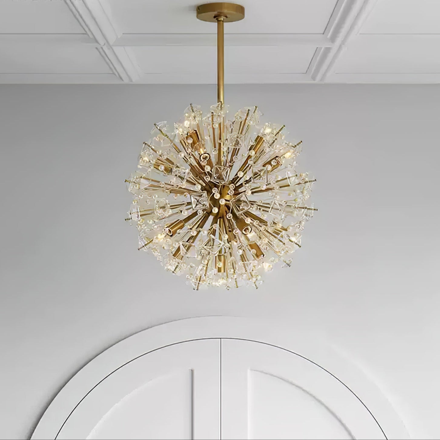 Aurora Chandelier Dickinson Gold Crystal Starburst - Letslighting