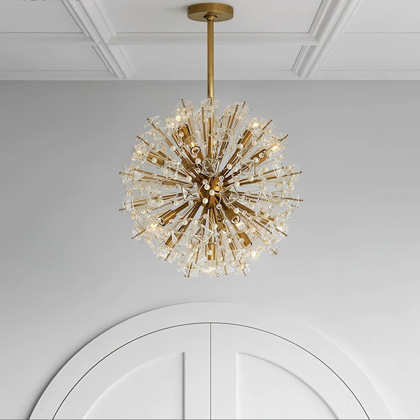 Aurora Chandelier Dickinson Gold Crystal Starburst - Letslighting