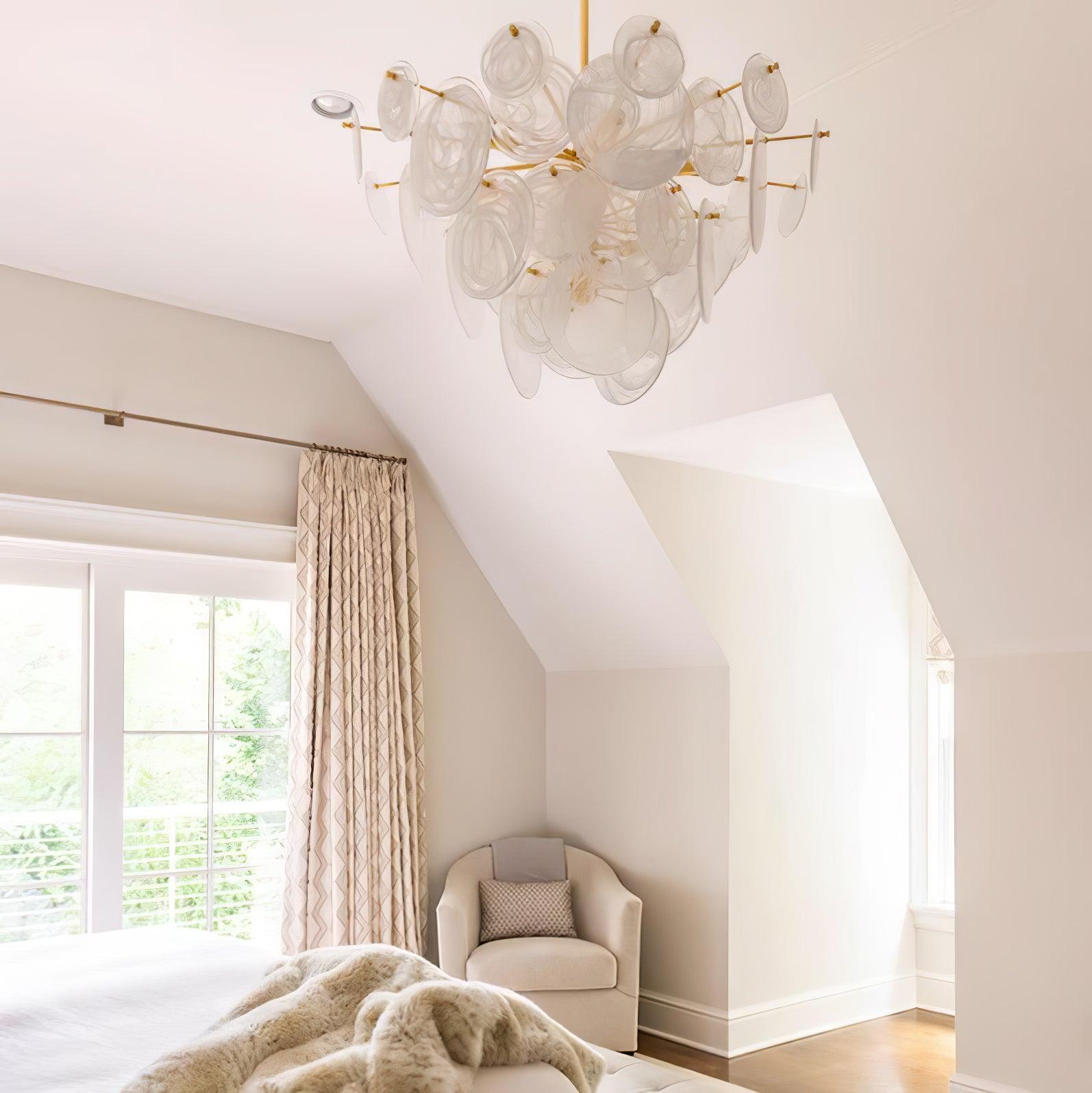 Olvynis Postmodern Luxury Discs Brass Glass Metal Chandelier - Blowlighting