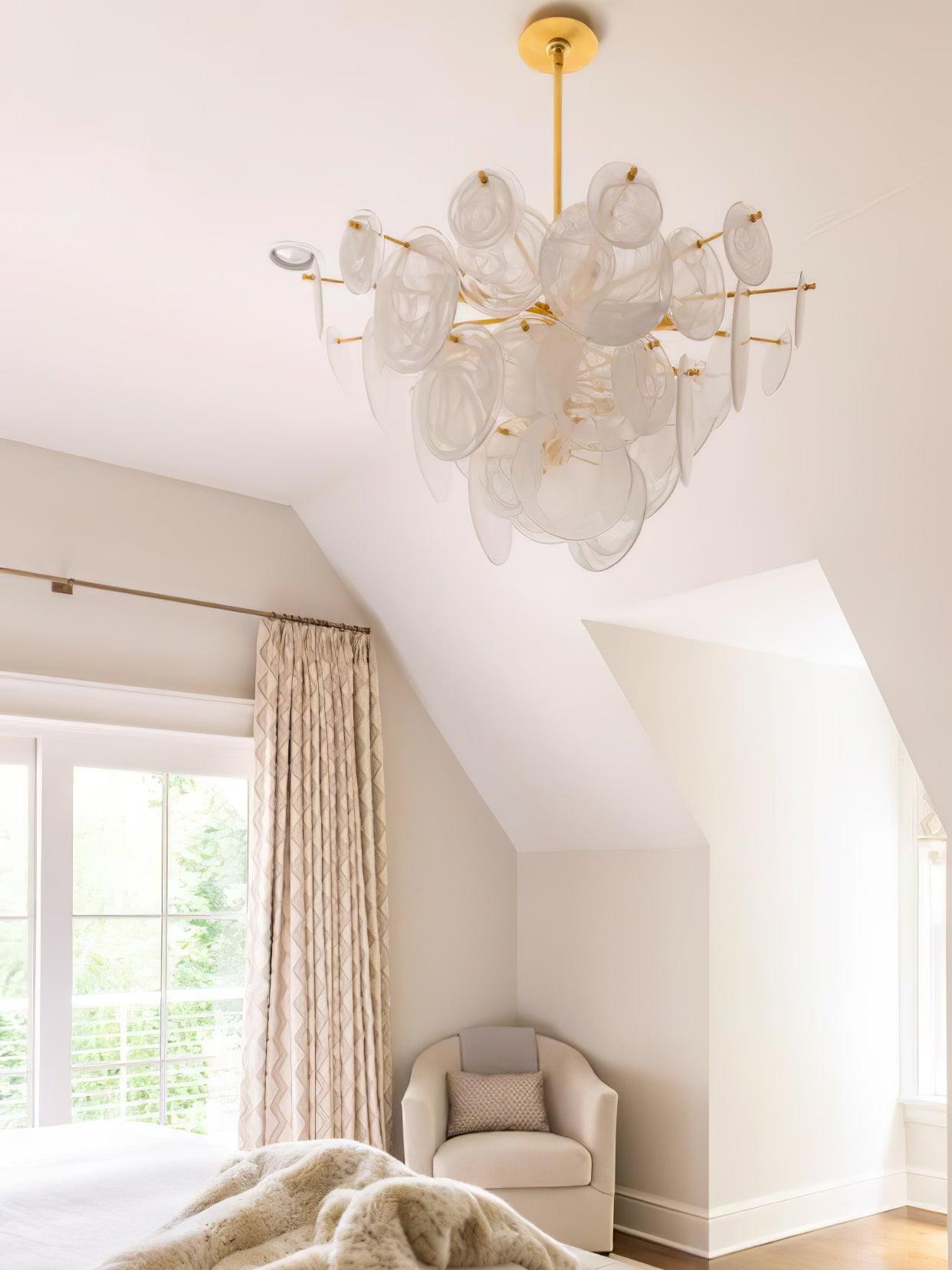 Olvynis Postmodern Luxury Discs Brass Glass Metal Chandelier - Blowlighting
