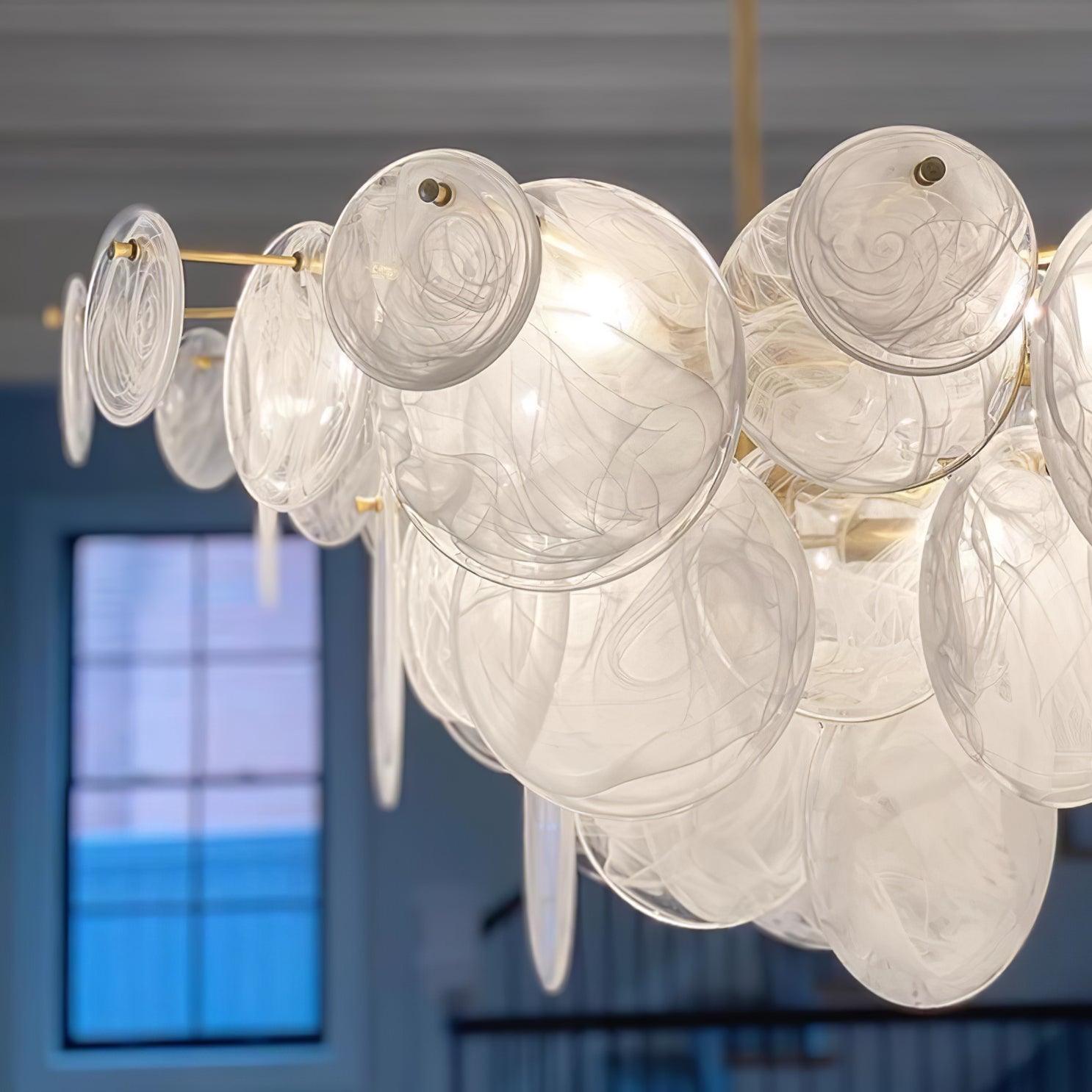 Olvynis Postmodern Luxury Discs Brass Glass Metal Chandelier - Blowlighting