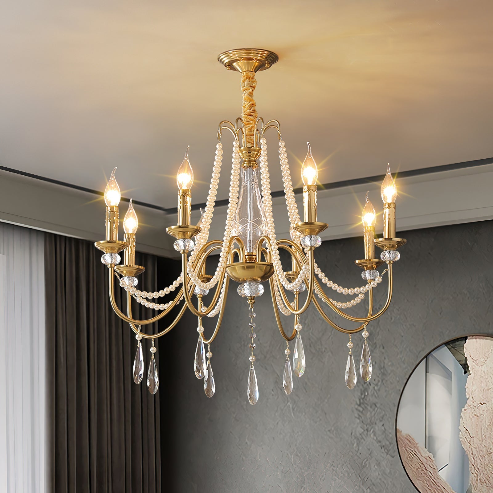 Mote Postmodern Luxury Brass Crystal Chandelier - Lamp Copper