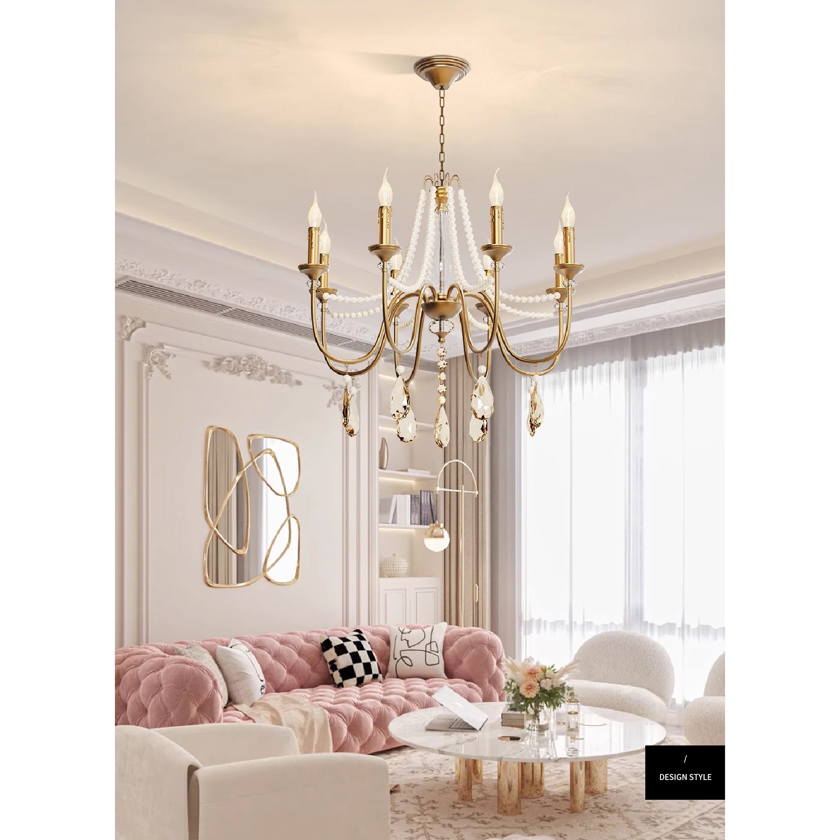 Mote Postmodern Luxury Brass Crystal Chandelier - Lamp Copper