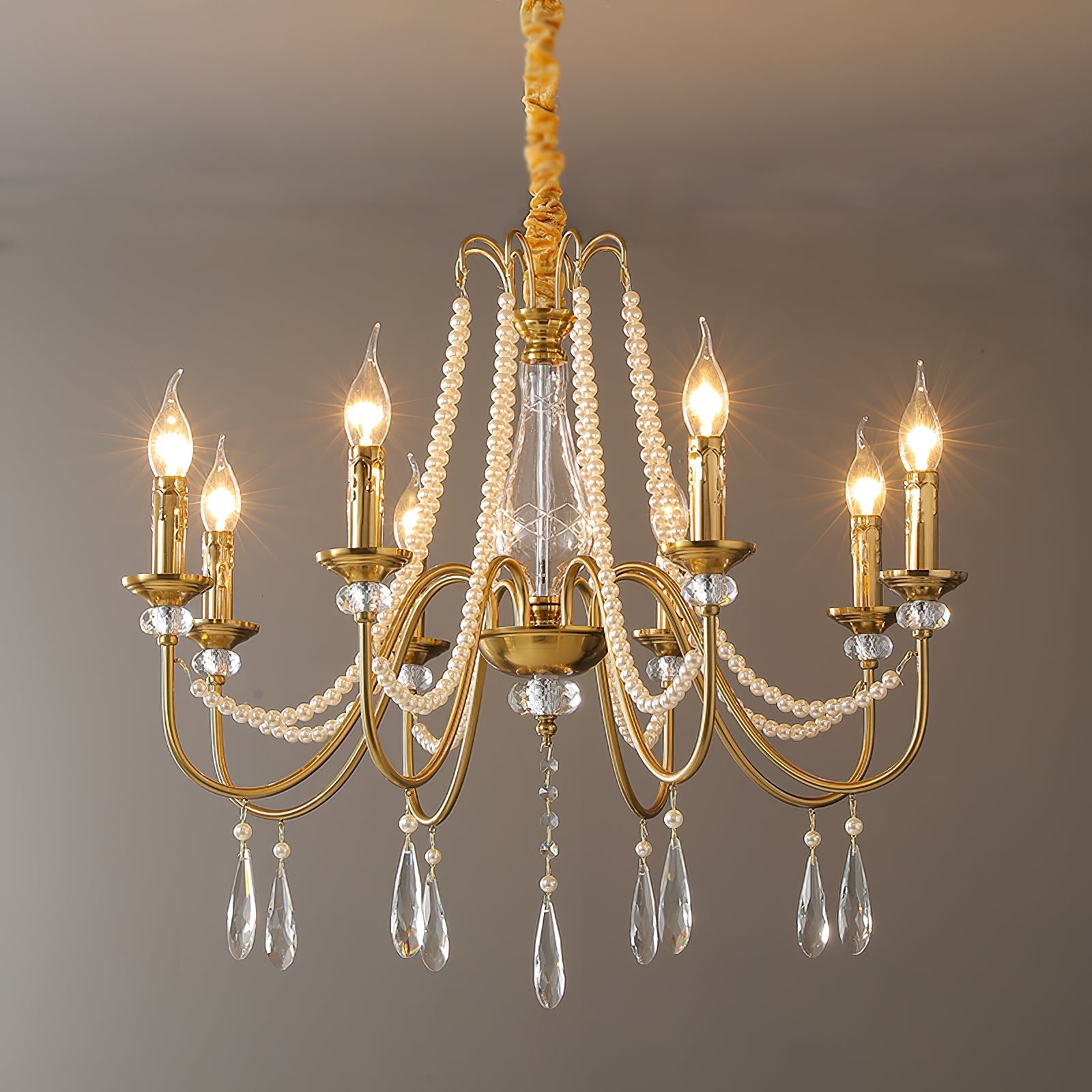 Mote Postmodern Luxury Brass Crystal Chandelier - Lamp Copper