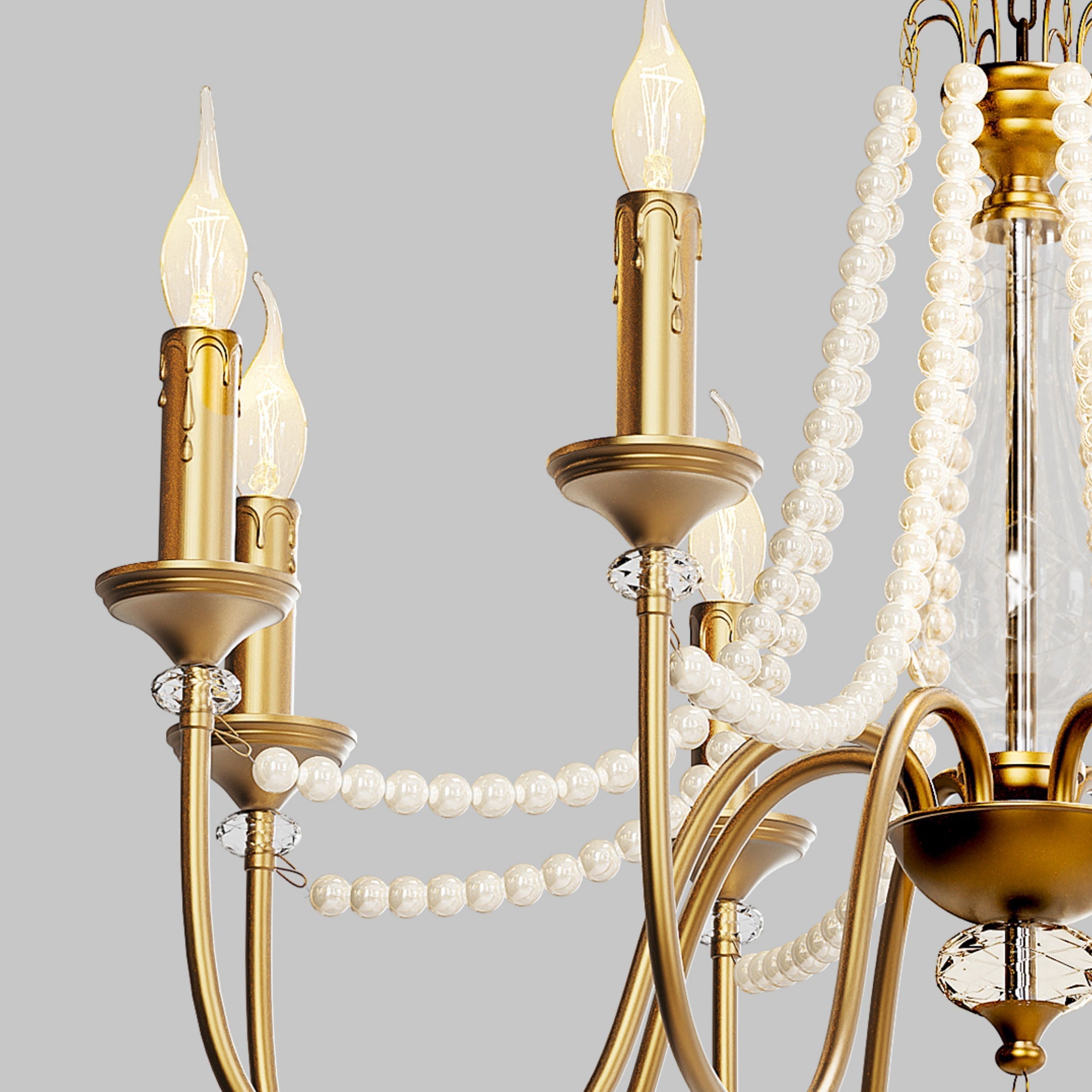 Mote Postmodern Luxury Brass Crystal Chandelier - Lamp Copper