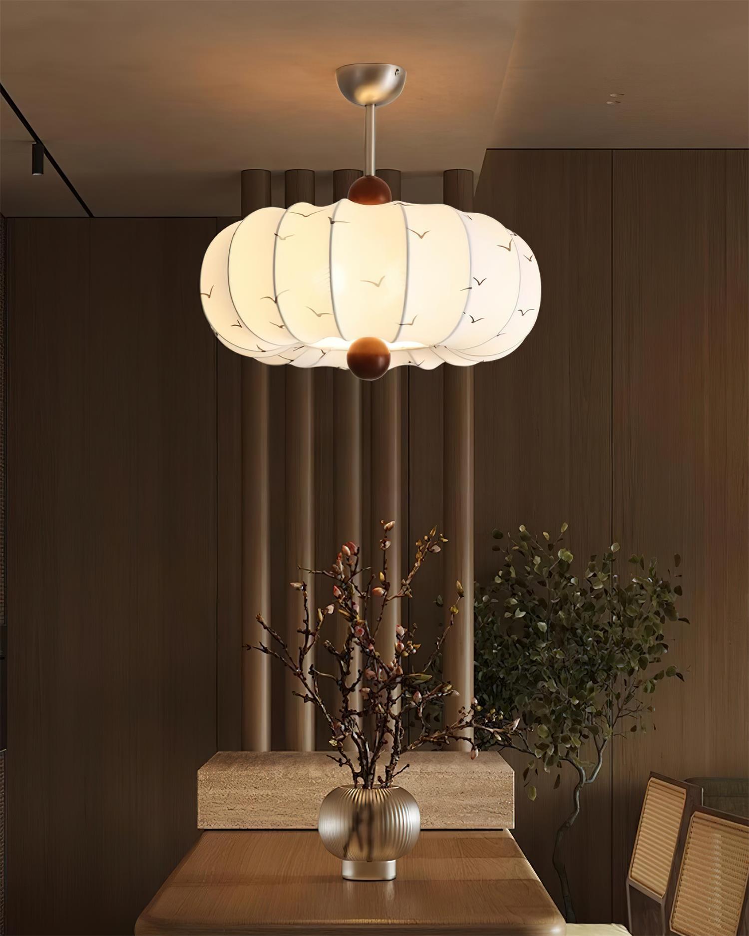 Doria Ceiling Light Bird Motif Lantern Form - Letslighting