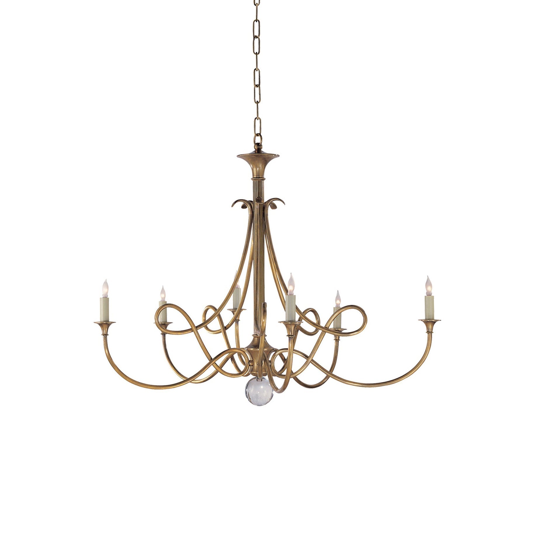 Braid Vintage Double Twist Brass Crystal Chandelier - Lamp Copper