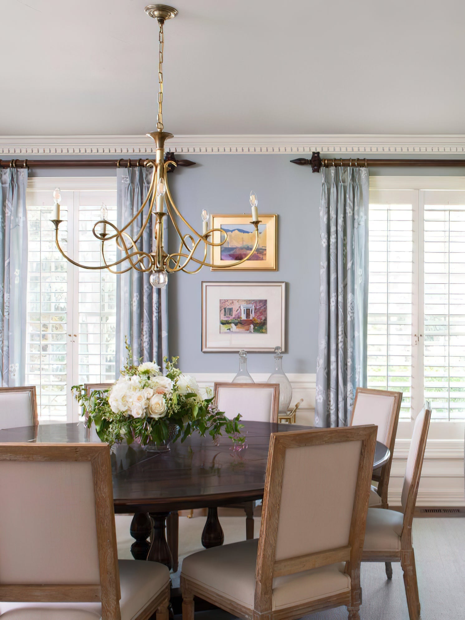 Braid Vintage Double Twist Brass Crystal Chandelier - Lamp Copper