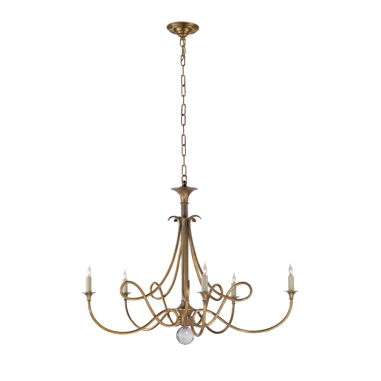 Braid Vintage Double Twist Brass Crystal Chandelier - Lamp Copper