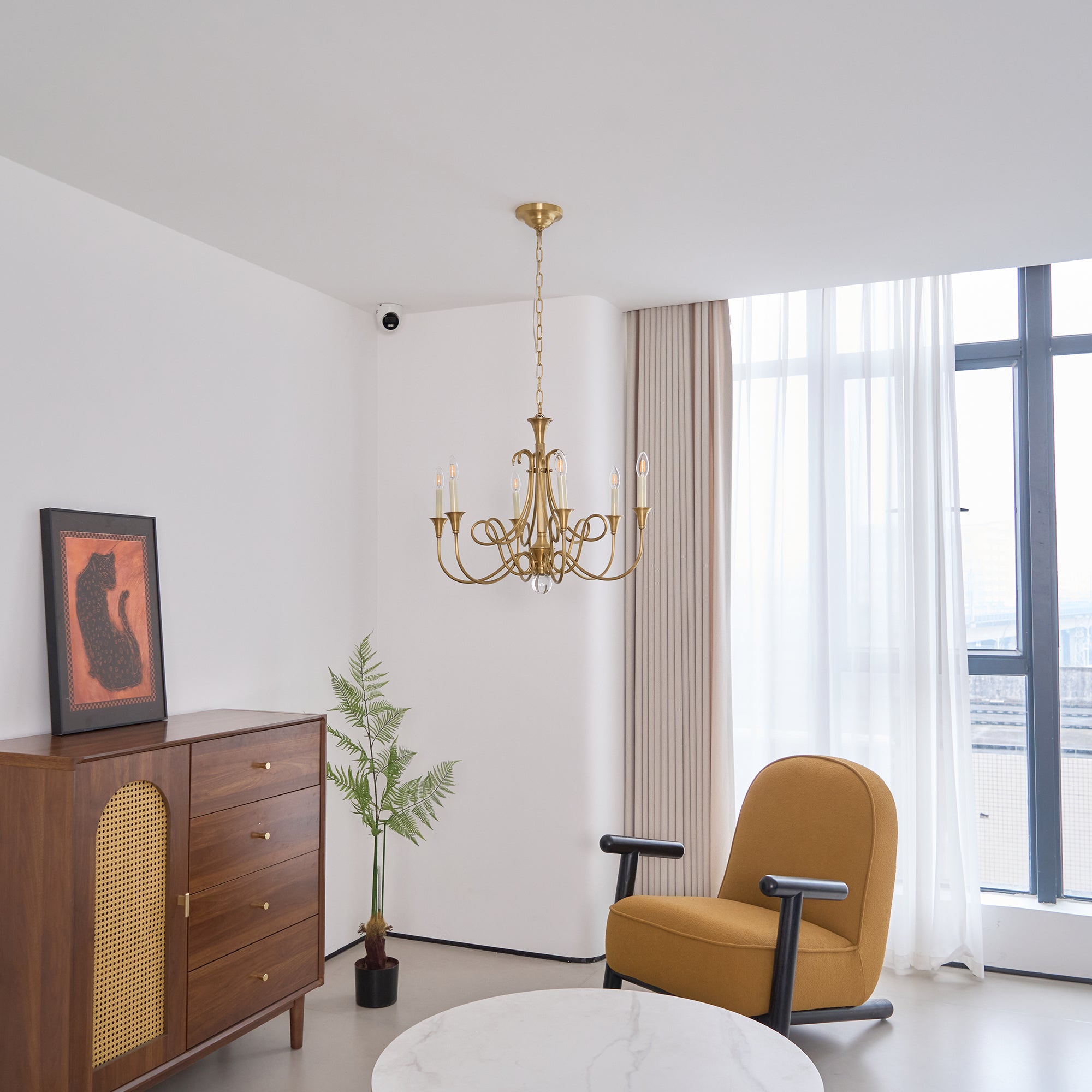 Braid Vintage Double Twist Brass Crystal Chandelier - Lamp Copper