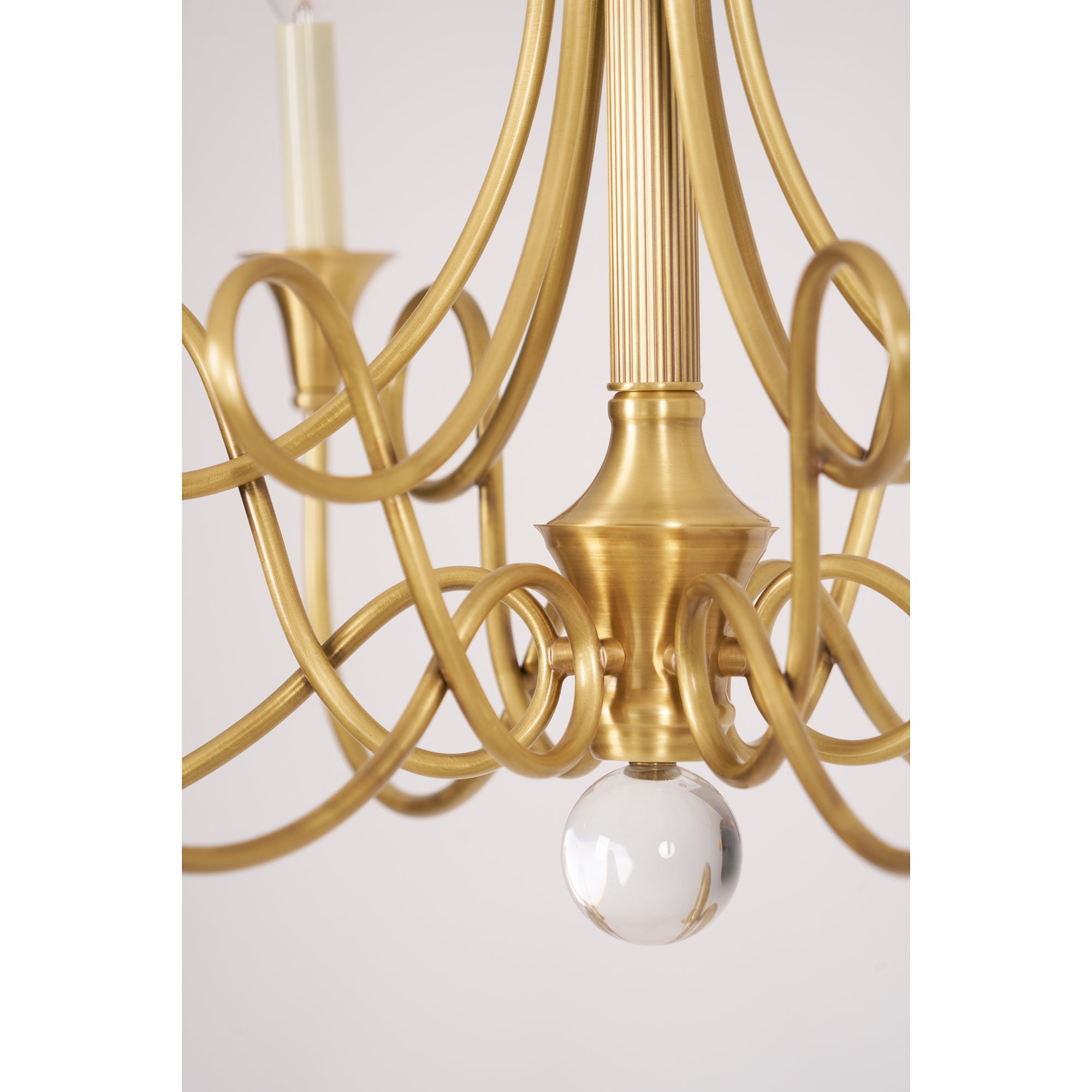 Braid Vintage Double Twist Brass Crystal Chandelier - Lamp Copper