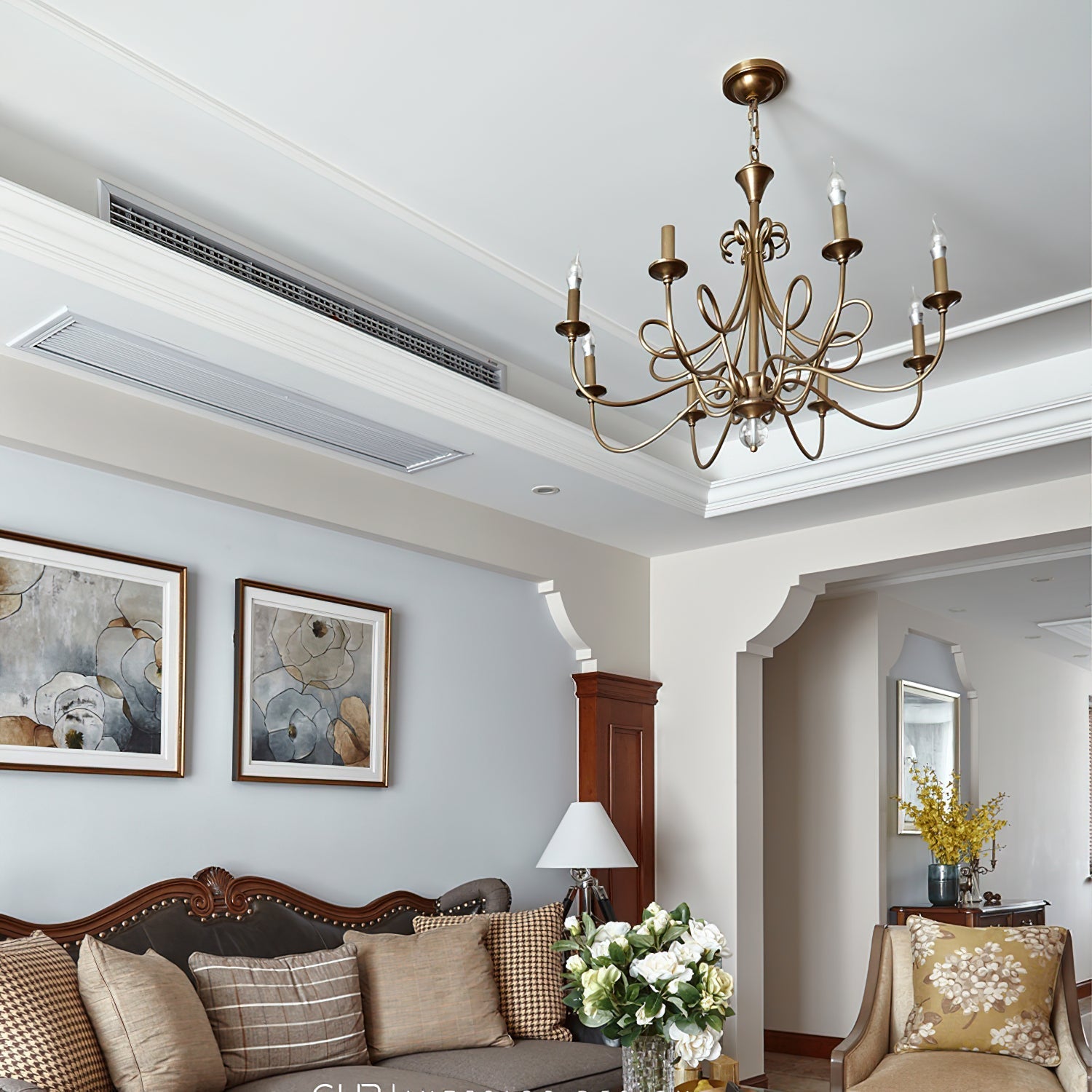 Braid Vintage Double Twist Brass Crystal Chandelier - Lamp Copper