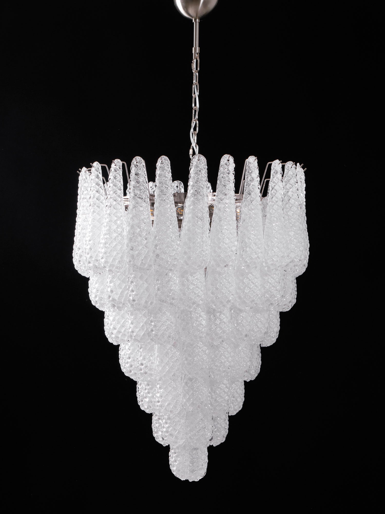 Aurora Chandelier Clear Droplets Murano Glass Waterfall Diamond - Letslighting
