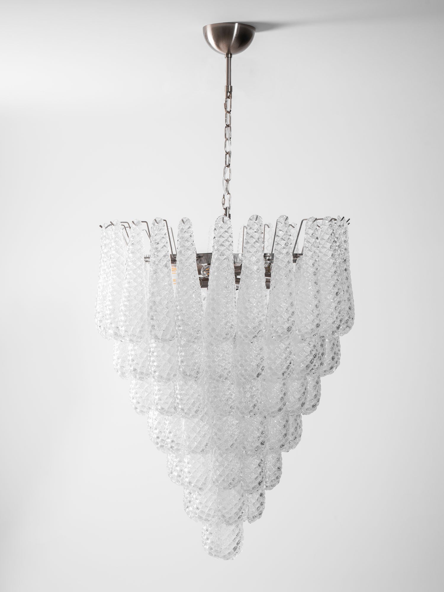Aurora Chandelier Clear Droplets Murano Glass Waterfall Diamond - Letslighting