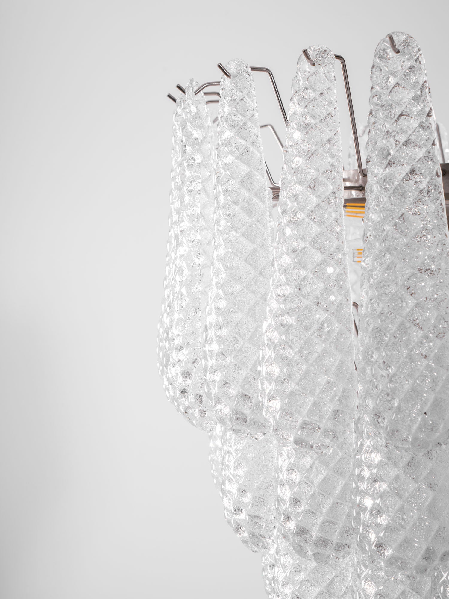 Aurora Chandelier Clear Droplets Murano Glass Waterfall Diamond - Letslighting