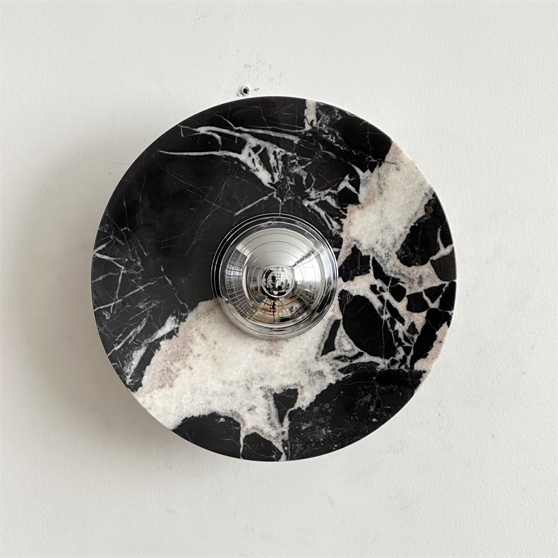 Alba Modern Minimalist Chrome Marble Metal Wall Lamp - Lamp Copper
