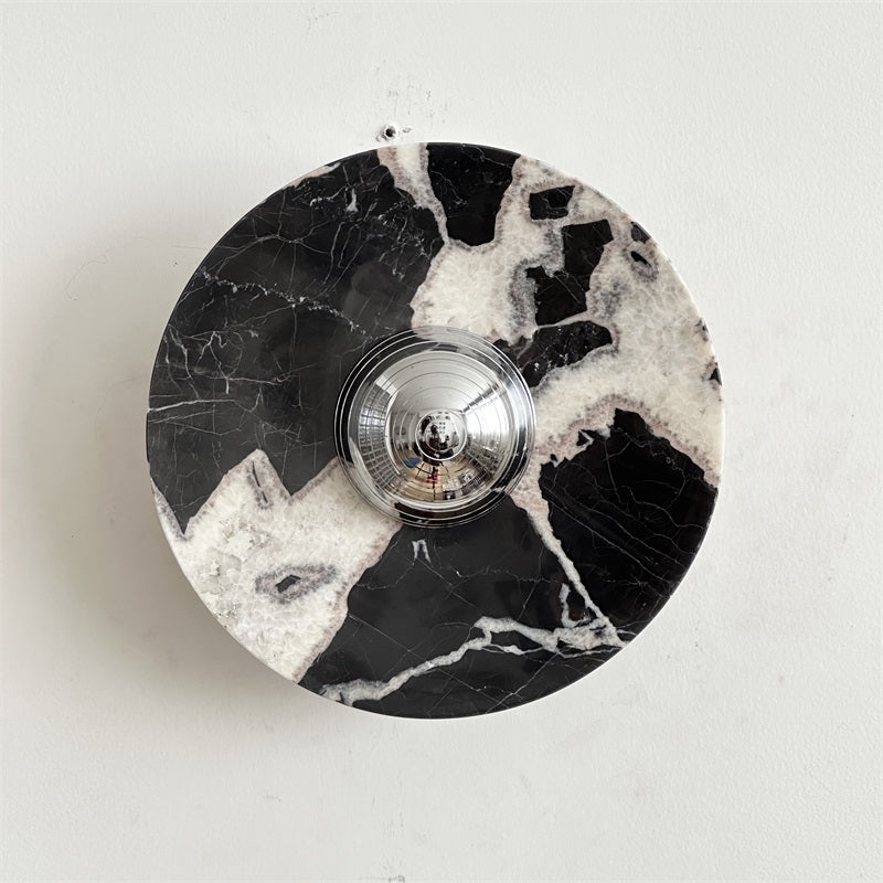 Alba Modern Minimalist Chrome Marble Metal Wall Lamp - Lamp Copper