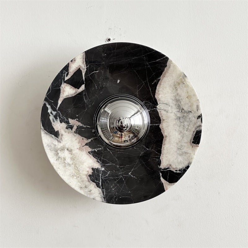 Alba Modern Minimalist Chrome Marble Metal Wall Lamp - Lamp Copper
