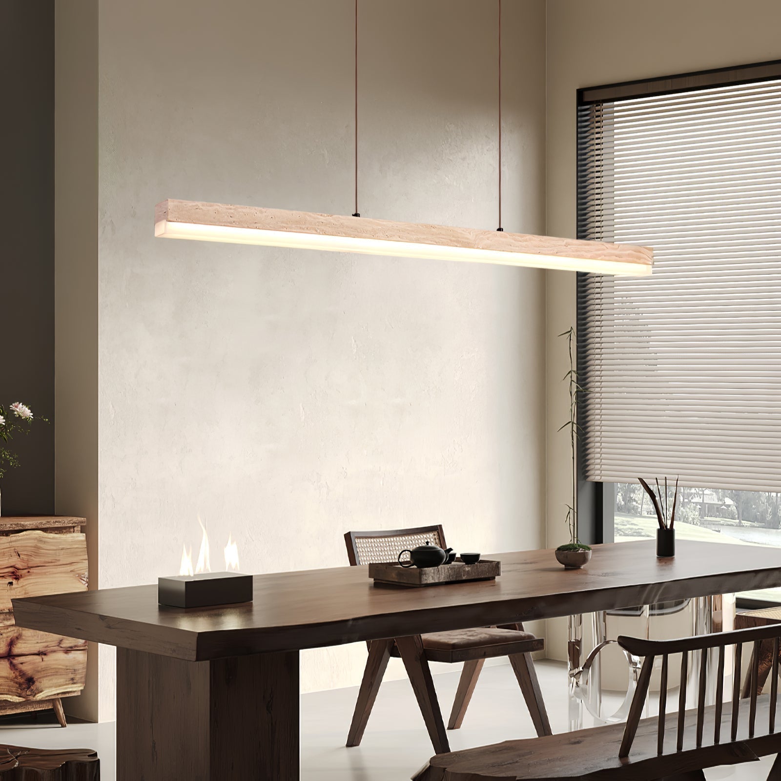 Ivsoryra Rectangular Travertine Pendant Light - Letslighting