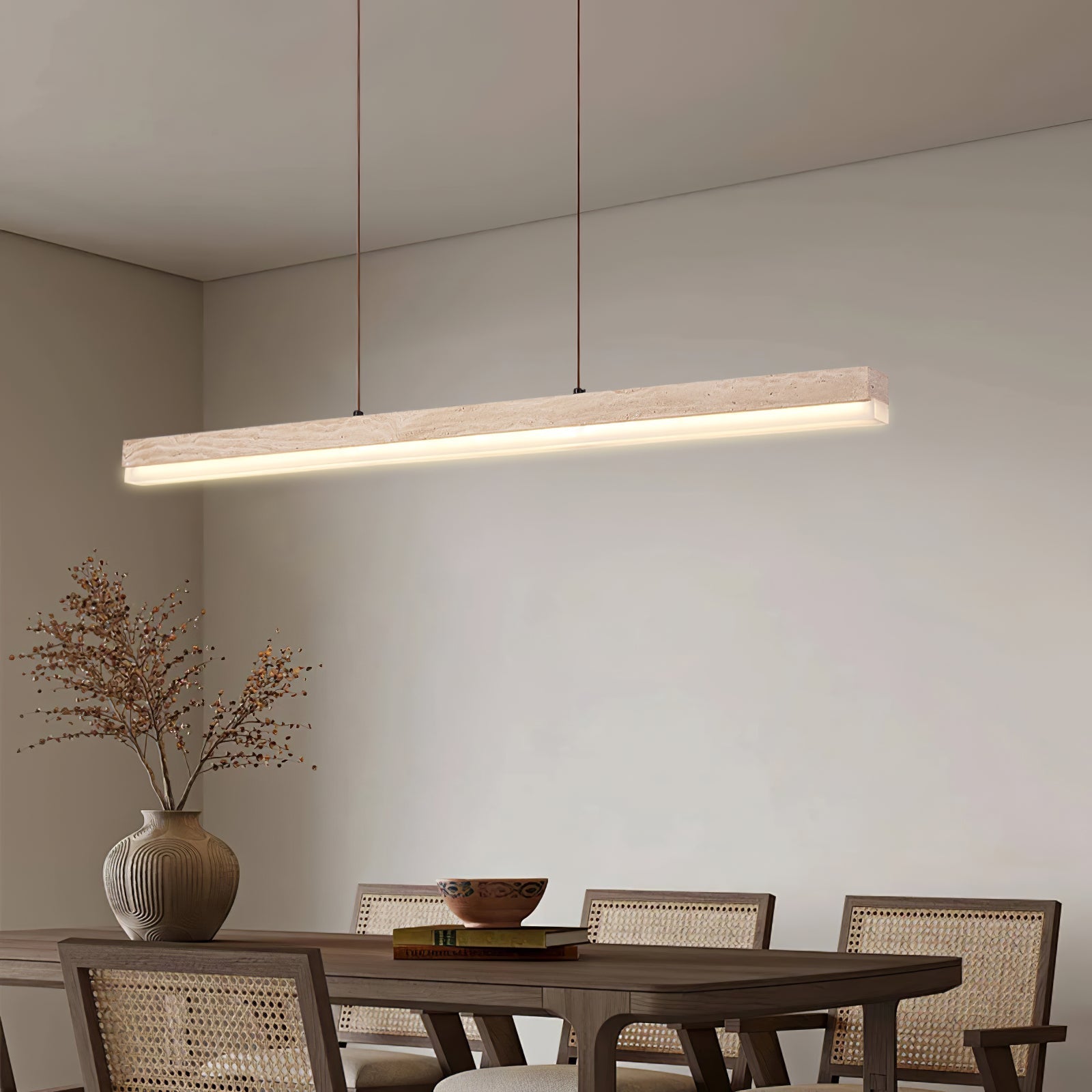 Ivsoryra Rectangular Travertine Pendant Light - Letslighting