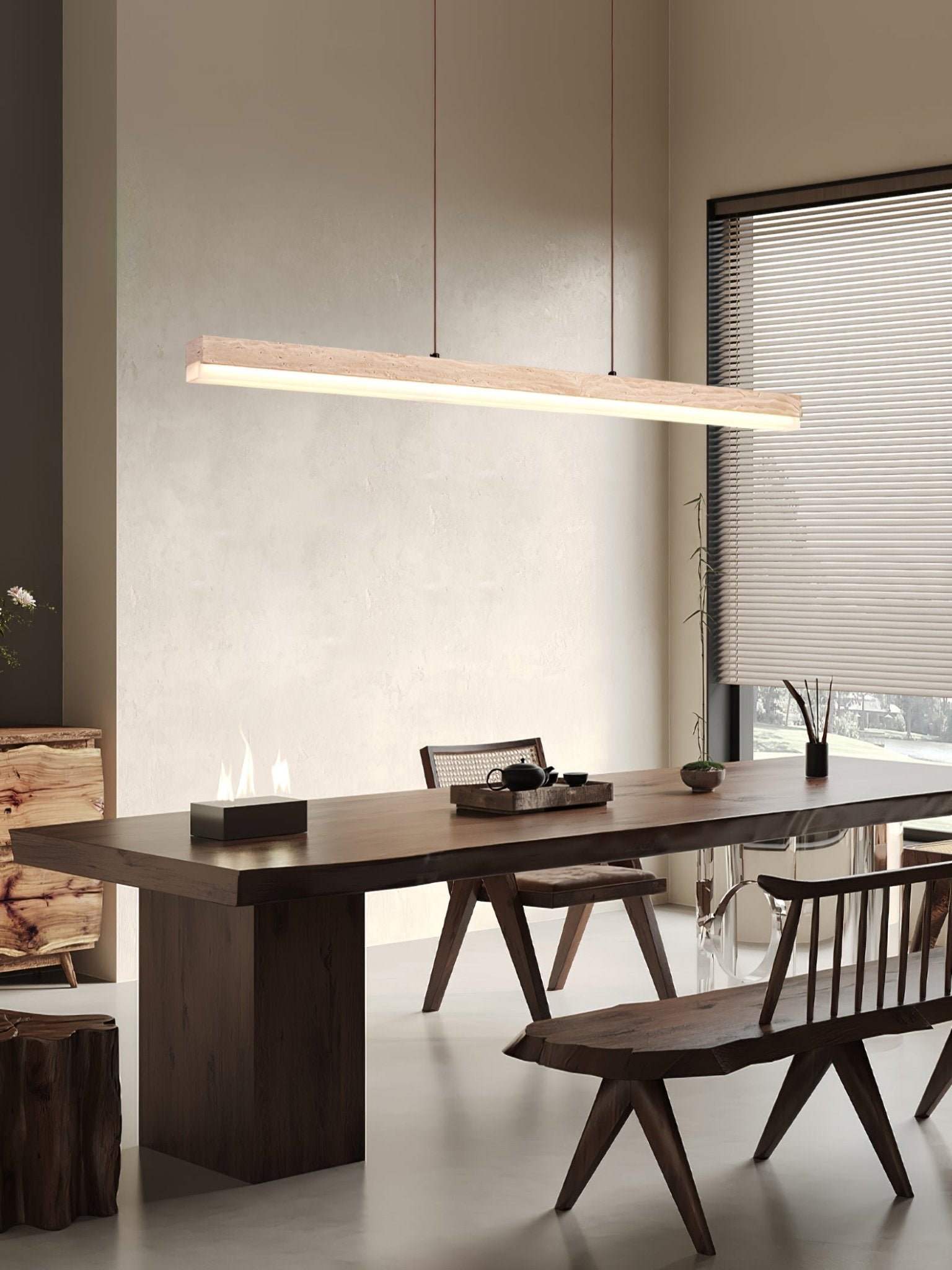 Ivsoryra Rectangular Travertine Pendant Light - Letslighting